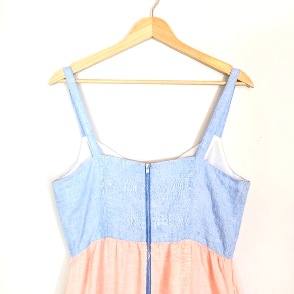 Cynthia Rowley 100% Linen Color Blocked Dress with Pockets Size Medium - Picture 6 of 8